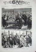 Original Old Antique Print 1877 Freedom City General Grant Banquet Presentation