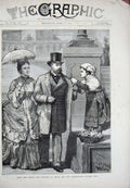 Old Antique Print 1872 Rome Prince Wales Importunate Flower Girl Fine Art 19th