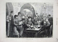 Original Old Antique Print 1877 Russia Troops Tea House Kischineff War Siers