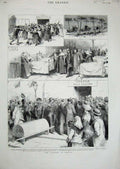 Old Antique Print 1884 Medicine Cholera Naples Conocchia Hospital Disease 19th
