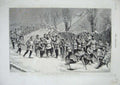 Original Old Antique Print 1876 Terra Nova Snow Shoe Club Montreal Sport Men