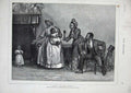 Original Old Antique Print 1877 Dudley Gallery Art Native Family Home Children