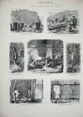 Original Old Antique Print 1872 Cork Manufacture Spain Wood Trees Machinery