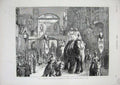 Original Old Antique Print 1876 Lord Mayor Day Elephants Temple Bar London Art