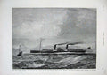 Original Old Antique Print 1877 Saloon Steamer Lord The Isles Scotland Greenock