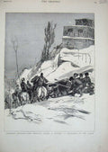 Original Old Antique Print 1879 Canada Dominion Force Battle Siers Marching