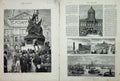 Old Antique Print 1877 Liverpool Exchange Flags Mersey River Ships Pier 19th
