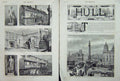 Old Antique Print 1882 Hull Whitefriargate Wilberforce Monument Hart Inn 19th