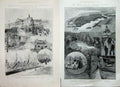 Old Antique Print 1901 Grimbsy Fisherman Strike Boats Rioters Trawlers 20th