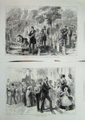 Old Antique Print 1876 Decoration Philadelphia Orphans Glenwood Cemetery 19th