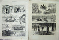 Antique Old Print 1880 British Columbia Boat Fishing Duck Shooting Horses 19th