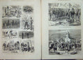 Original Old Antique Print 1876 War Volunteers Ivanitza Alexinatz Horses Siers