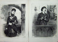 Original Old Antique Print 1882 Church Choir Leading Tenor Sopprano Man Woman