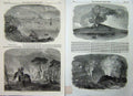 Old Antique Print 1852 Mount Etna Volcano Eruption Crater Vesuvius Lava 19th