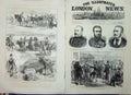 Original Old Antique Print 1877 War Russian Siers Prince Roumania Servia Train