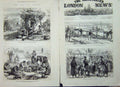 Original Old Antique Print 1876 War Servian Gun Paratjin Turkish Camp Siers