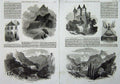 Old Antique Print 1854 Chateau Pau Eaux Bonnes Pyrenees Pic Midi Chaudes 19th