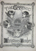 Original Old Antique Print 1862 Little Girls Angels Sunshine Star Clouds 19th