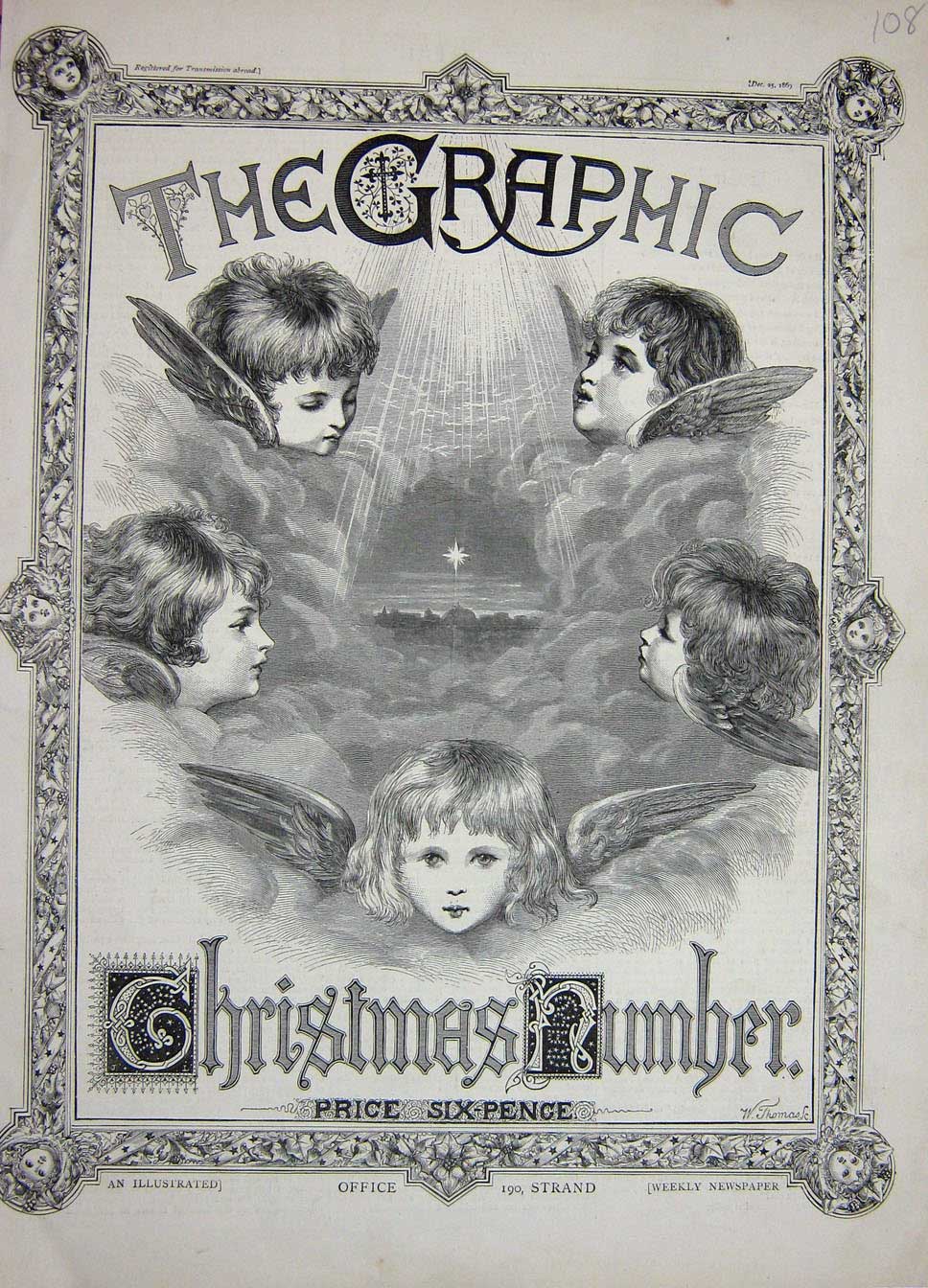 Original Old Antique Print 1862 Little Girls Angels Sunshine Star Clouds 19th