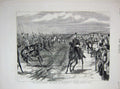 Original Old Antique Print 1880 Queen Aldershot Cavalry Charge Horses Siers