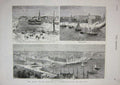 Original Old Antique Print 1882 Stockholm Sweden Cathedral Riddarholem Palace
