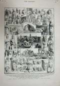 Old Antique Print 1884 Cypriote Antiquities Temple Artemis Achna Salamis 19th