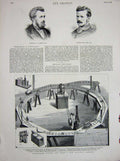 Original Old Antique Print Professor Ayrton Perry Electric Railway Inventors
