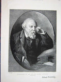 Original Old Antique Print 1887 Portrait Mr Robert Browning Fine Art Victorian