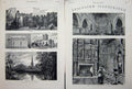 Old Antique Print 1882 Leicester St Mark'S Church Town Hall Abbey Tomb 19th