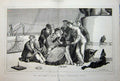 Old Antique Print 1877 Scene Board Ship Transatlantic Steamer Dog Lady 19th