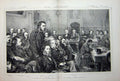 Old Antique Print 1871 London School Board Meeting Council Guildhall Men 19th