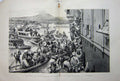 Old Antique Print 1891 English Man-Of-War Japan Ship Awomori Boats Sea 19th