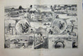 Original Old Antique Print 1882 River Excursion Japan Boats Shing Engineers