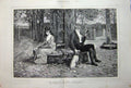 Old Antique Print 1878 Boughton Fine Art Man Woman Book Tree Dog Country 19th