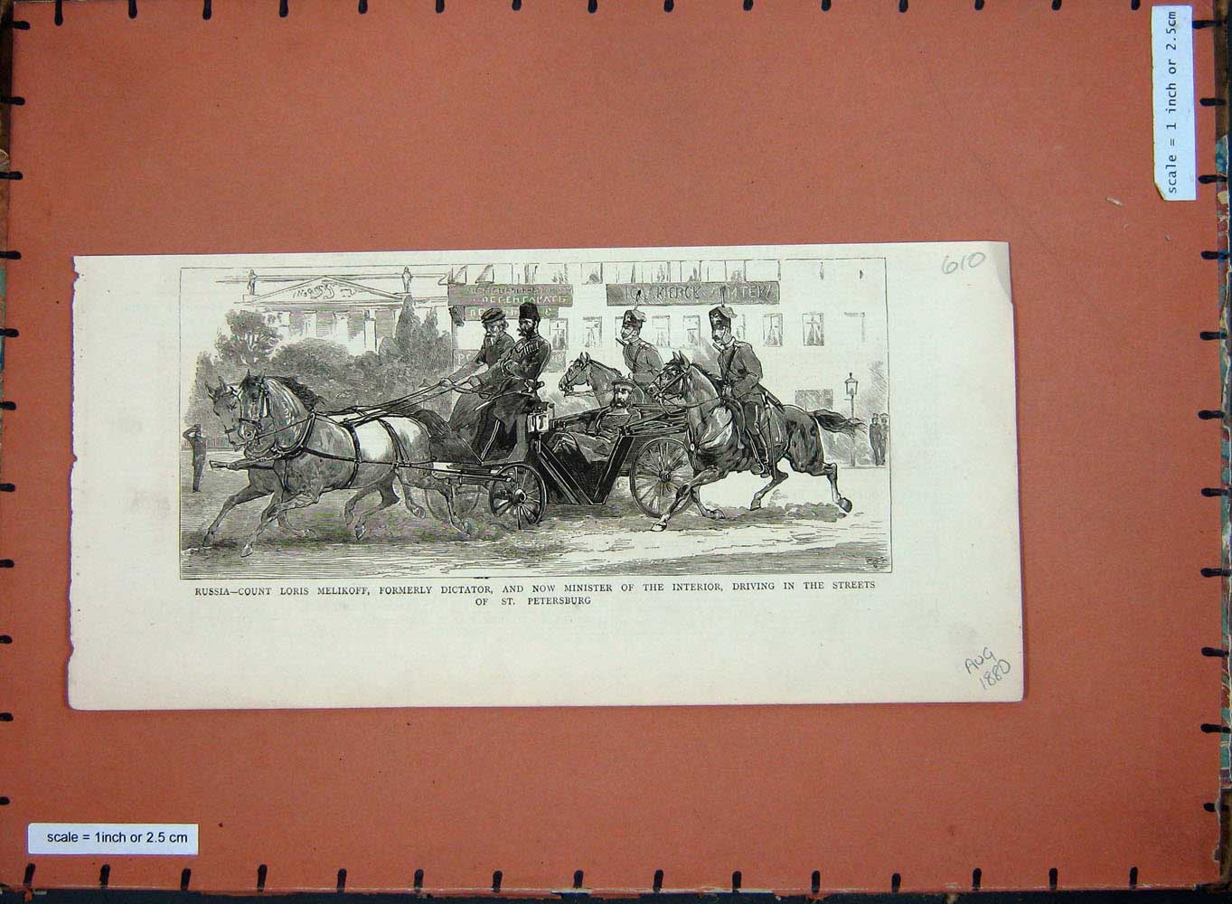 Old Antique Print 1880 Russia-Count Loris Melikoff St Petersburg Russia 19th