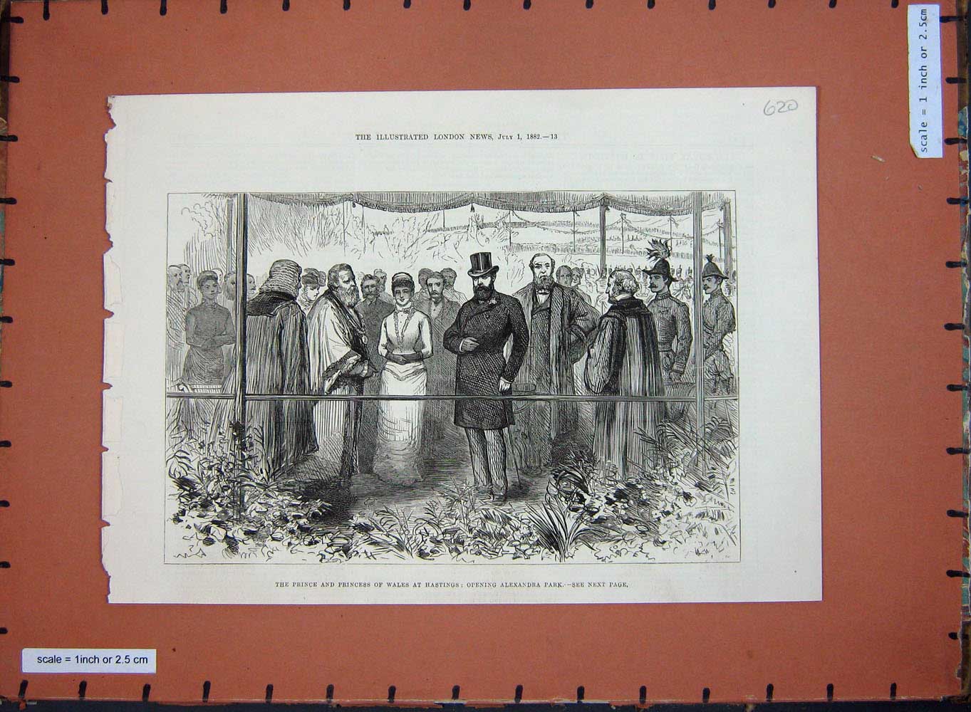 Antique Old Print Ref.993 1882 Prince Princess Wales Hastings Alexandra Park