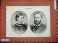 Original Old Antique Print 1880 Countess Cowper Earl Lord Lieutenant Ireland