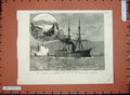 Old Antique Print 1880 Ships Dulcigno Surrender French Ironclad Friedland 19th