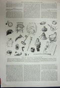 Old Antique Print 1891 Nelson Relics Naval Exhibition Watch Francis Drake 19th