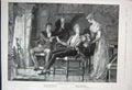 Original Old Antique Print 1891 Christmas Fare Lady Men Pipe Drink Fine Art