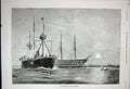 Original Old Antique Print 1891 Fine Art Flagships War Ships Boats Sun Birds