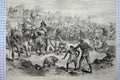 Original Old Antique Print 1885 War Soudan Desert March Siers Water Abou Halfa