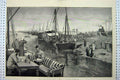 Original Old Antique Print 1884 Wady Halfa War Siers Ships Boats Table Chair