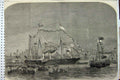 Old Antique Print 1858 Gravesend Victoria Albert Royal Yacht Ship Prussia 19th