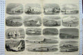 Antique Old Print Ships 1883 Quebec Toronto Canada Table Mountain Ireland 19th
