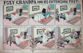 Original Old Antique Print Foxy Grandpa Cartoon 1903 Children Sleeping Colour
