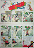 Old Antique Print Foxy Grandpa Cartoon 1908 Buster Brown Dog Tree Comedy 20th