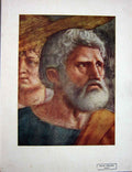 Old Vintage Print C1950 Colour Head St Peter Portrait The Tribute Money 20th