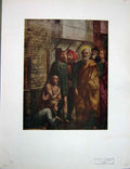 Original Old Vintage Print C1950 Colour St Peter Curing Sick By His Shadow 20th