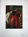 Original Old Vintage Print C1950 Colour St Peter Community People Ananias 20th